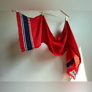 Vintage Anne Klein Red Silk Scarf